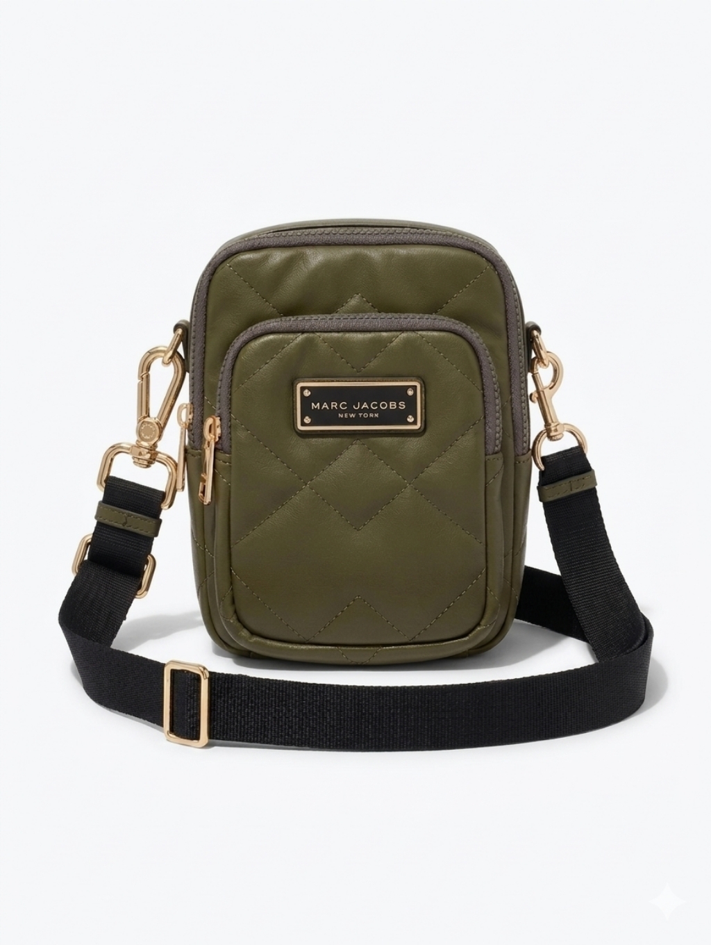 Marc Jacobs Olive Quilted Leather Mini Crossbody - Euc!